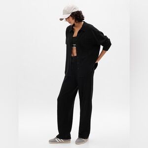 GAP | CashSoft Big Shirt Black Knit Button Down M Petite